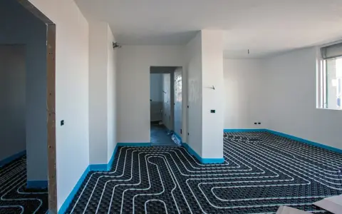 Installazione di riscaldamento a pavimento, un'alternativa moderna ai termosifoni, in un'abitazione in fase di ristrutturazione.