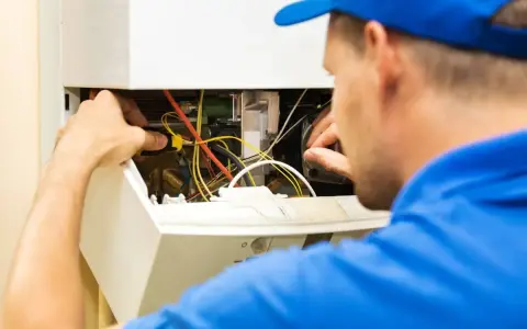 Tecnico ripara caldaia Immergas, il display non si accende.