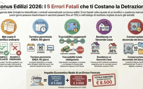 Bonifico parlante per detrazione 50% caldaia: non usare bonifico ordinario, altrimenti rischi sanzioni.