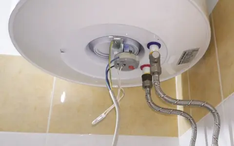 Dettaglio del termostato e dei collegamenti di uno scaldabagno, utile per capire se il termostato dello scaldabagno è rotto.