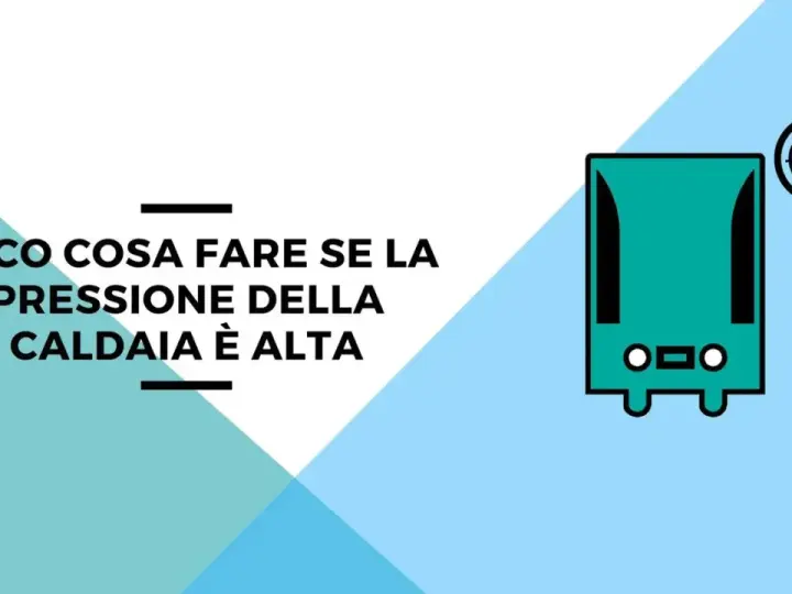 Ecco cosa fare se la pressione della caldaia è alta: un'illustrazione stilizzata di una caldaia con un manometro indica il problema.