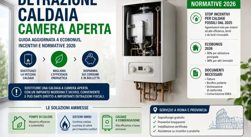 Guida all'installazione caldaia: incentivi, Ecobonus 2026 e normative. Sostituisci la vecchia caldaia per risparmiare e migliorare l'efficienza.