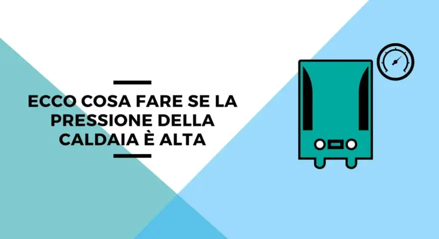 Ecco cosa fare se la pressione della caldaia è alta: un'illustrazione stilizzata di una caldaia con un manometro indica il problema.
