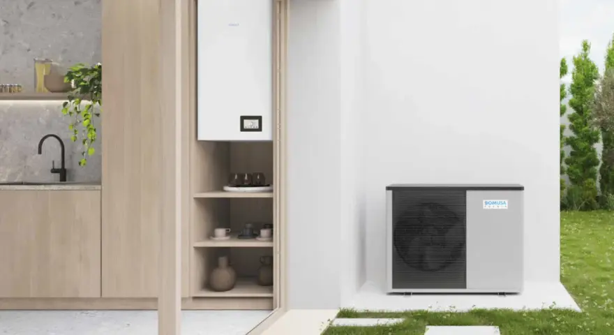 Unità esterna e interna per riscaldamento efficiente. Sostituzione caldaia senza ristrutturazione, un futuro più green.